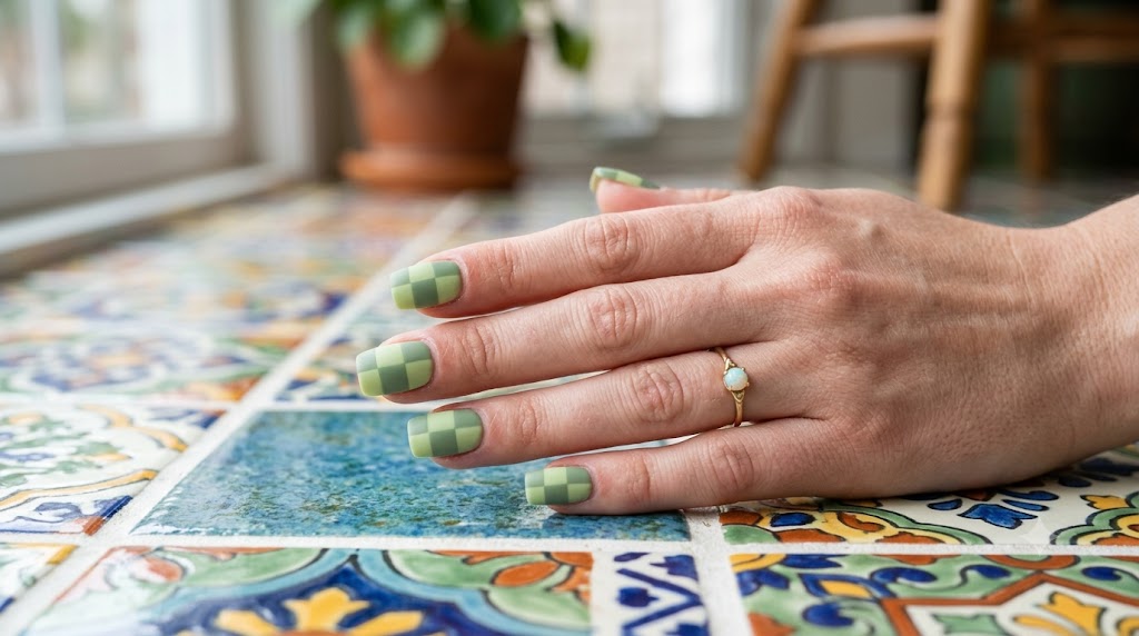 Pistachio Sage Checkerboard